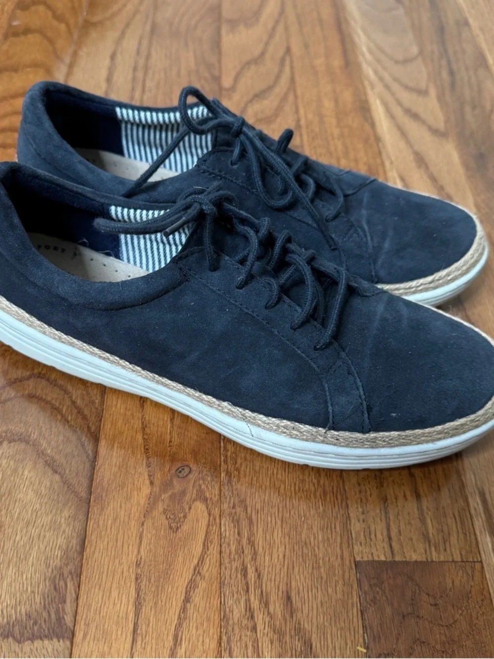Clarks Black Nubuck Lace Up Marie Mist Sneaker Navy Size 8